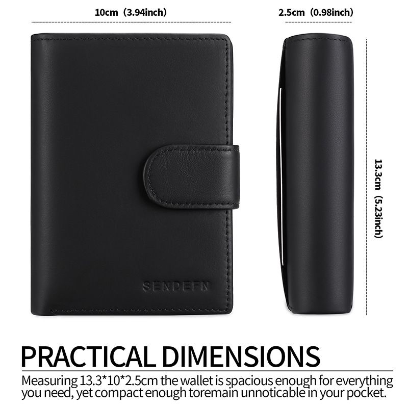 Men Short RFID Anti-Theft Genuine Leather Wallet Wind Color Block Coin Purse Wallet Men_voghion.com