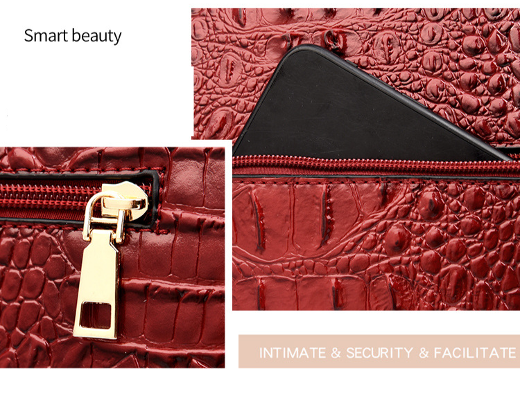Torebka damska Stylowa torebka damska na ramię z nadrukiem aligatora Torebka typu crossbody Trzyczęściowy zestaw torebek_voghion.com