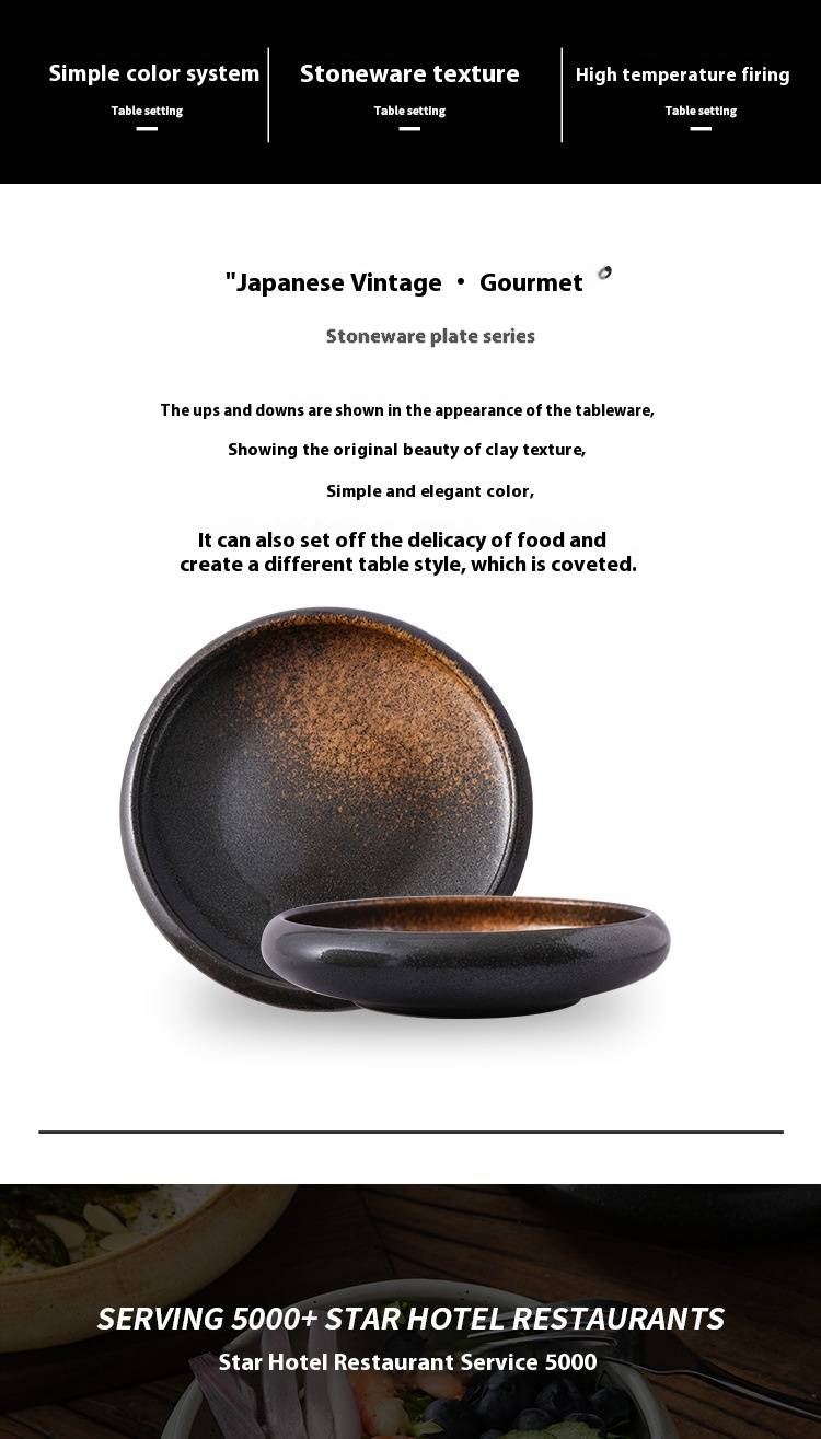 Retro Ceramic Bowl Set - Handcrafted Stoneware For Rice, Dessert & Salad, Multi-Purpose Home & Restaurant Use_voghion.com