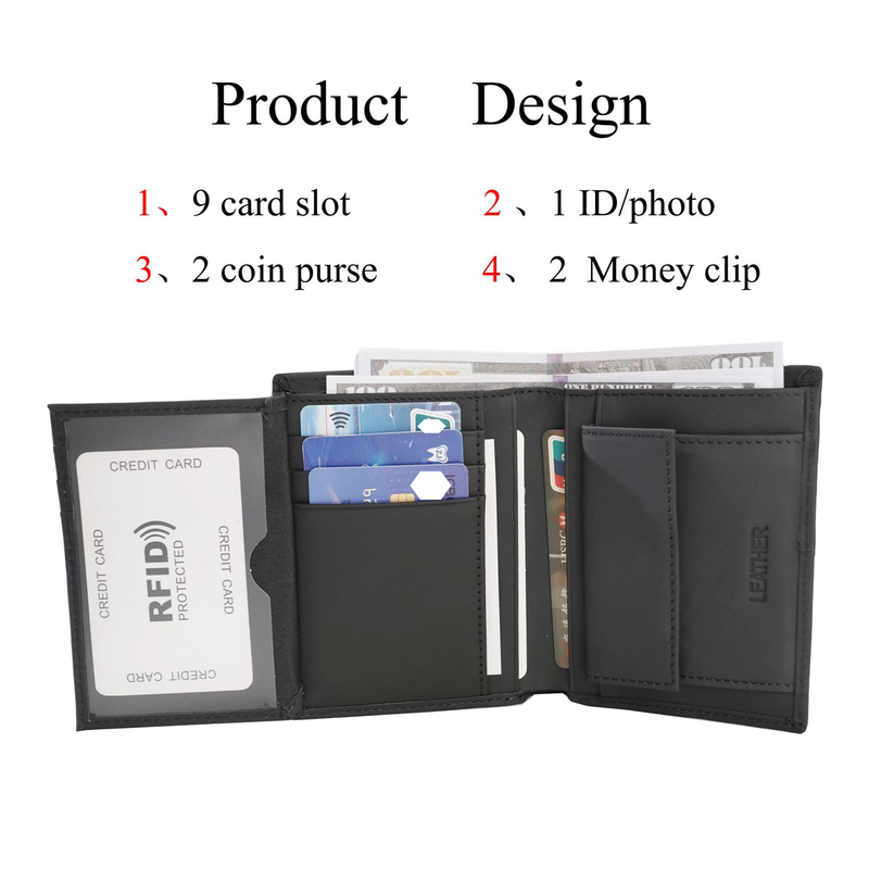 Men’s Bags Men's Wallet RFID Anti Theft Brush Ultra Thin Top Layer Cowhide Short Genuine Leather Wallet_voghion.com