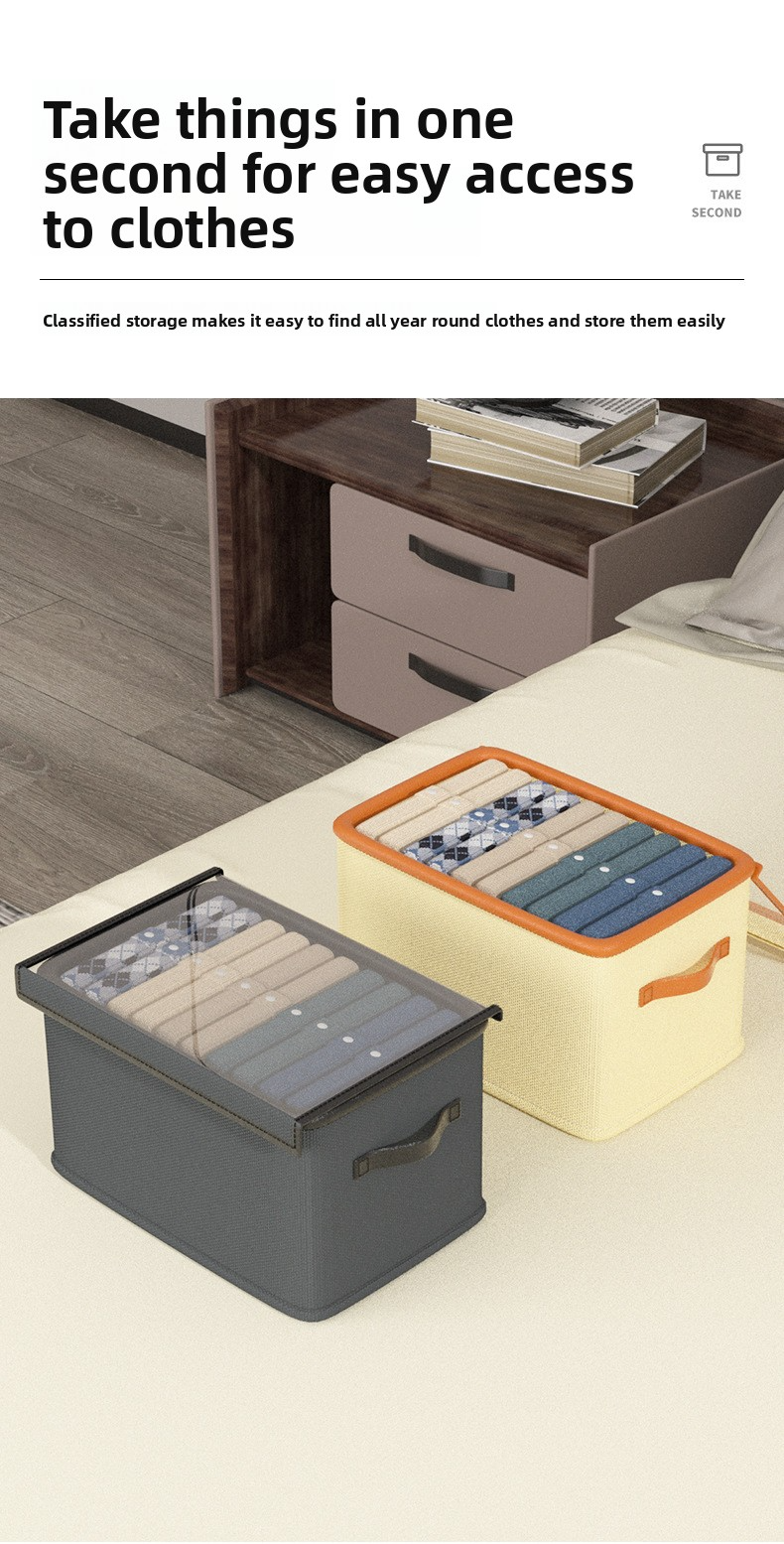 Contenitore pieghevole per vestiti - Organizzatore multiuso per cassetti con copertura antipolvere per organizzare armadi e guardaroba_voghion.com