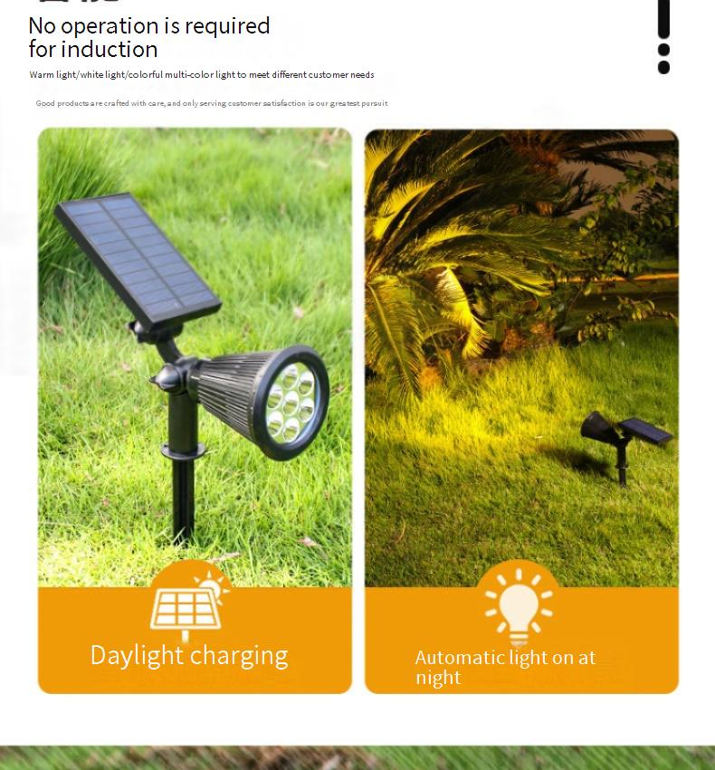 Solarstrahler für den Außenbereich – Wasserdichte LED-Gartenleuchten für Rasen, Bäume und Landschaft (4/7 LEDs, Warm-/Weiß-/RGB-Licht, 6–12 Stunden Laufzeit)_voghion.com