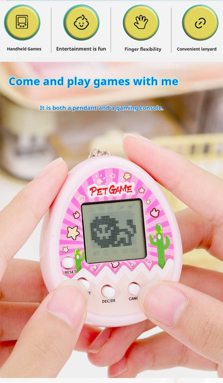 Digitaler Haustier-Schlüsselanhänger im Retro-Stil – Virtuelles Mini-LCD-Spielzeug mit 8 niedlichen Figuren, interaktives Taschenspiel für Kinder und Erwachsene_voghion.com