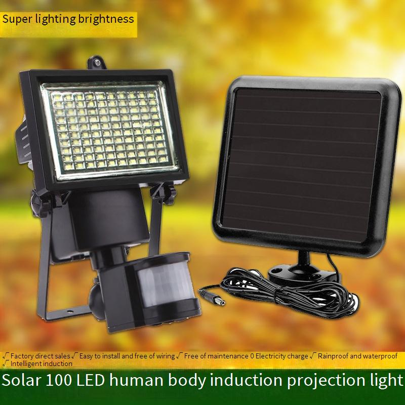 100LED Solar-Flutlicht mit Bewegungsmelder für Garten, Hof, Garage – IP65 wasserdicht, automatisches Ein-/Ausschalten, 6–12 Stunden Laufzeit, einstellbarer Winkel_voghion.com