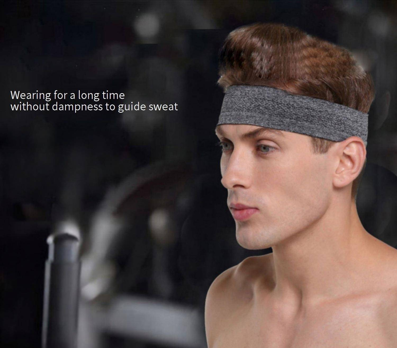 Fascia sportiva a fascia larga per uomo – traspirante, antiscivolo, traspirante – basket, corsa, palestra, tennis (disponibile nei colori grigio e nero)_voghion.com