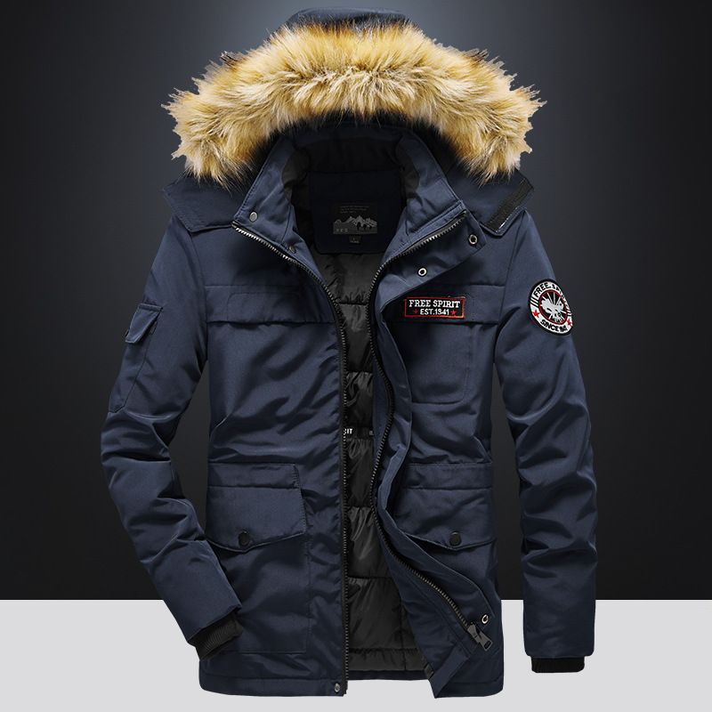 Premium Detachable Hood Winter Coat For Men & Women - Thickened Polyester Padded Jacket With Multiple Pockets, Zip-Front Travel Outerwear_voghion.com