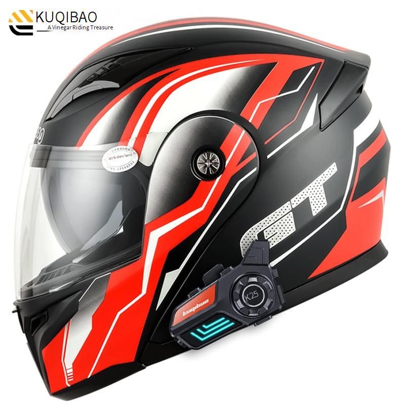 Casque moto modulaire double visière avec Bluetooth K25 et batterie longue durée - Coque ABS, certifié 3C, protection intégrale_voghion.com