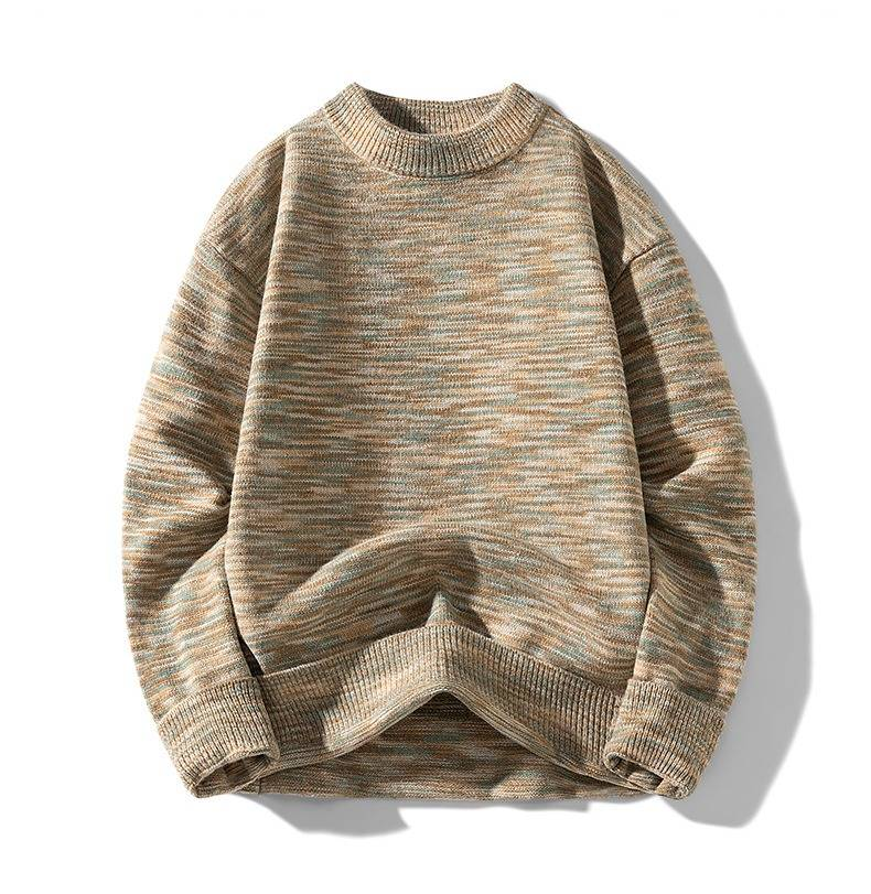 Pull tricoté pour homme, chaud, décontracté, coupe ample, col rond, manches longues, point torsadé, hiver_voghion.com