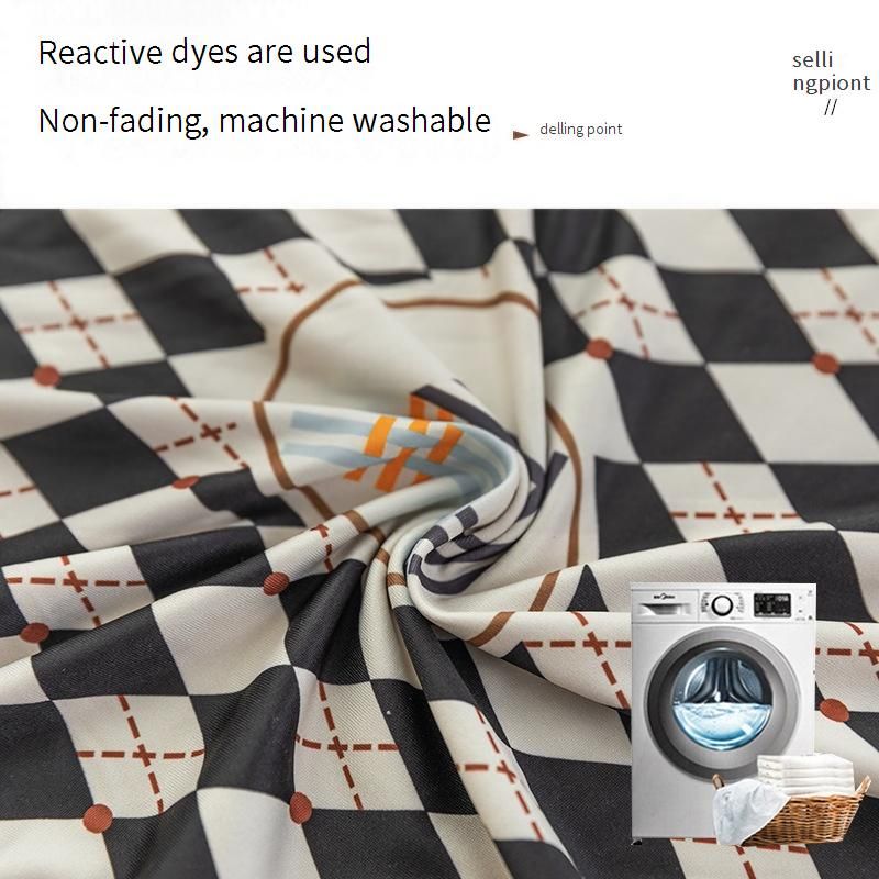 Coprisedia moderno elasticizzato con stampa ad arco - Vestibilità universale, antiscivolo, elegante design a scacchi per casa e ufficio (nero/bianco, cachi, verde)_voghion.com