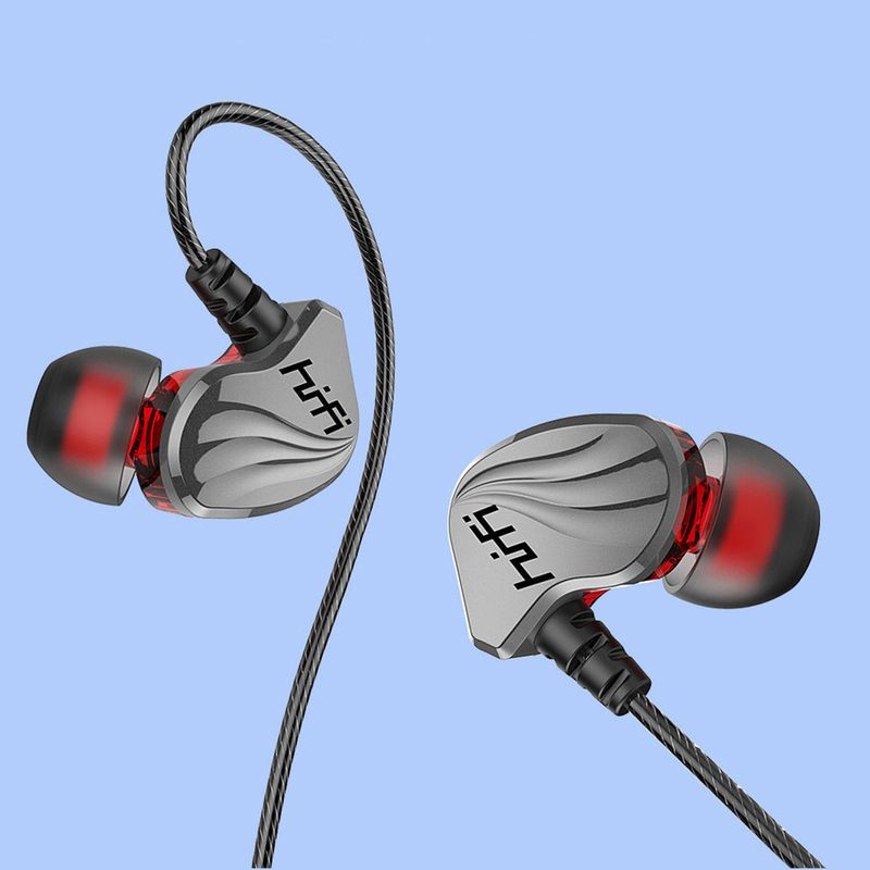 6D 4-Core Dual Moving Coil In-Ear 3.5mm HiFi Bass Wired Earphone Sports Earbuds_voghion.com