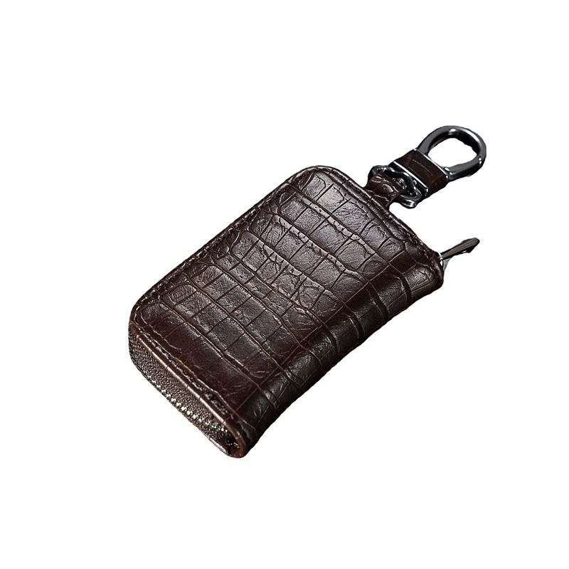New Men's Crocodile Pattern Car Stylish Business Zipper Keychain Waist Hanging Key Case_voghion.com