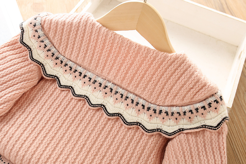 Pull pour enfants, nouvelle édition coréenne, petite fille, à la mode, col Polo, Cardigan tricoté deux pièces, 2023_voghion.com