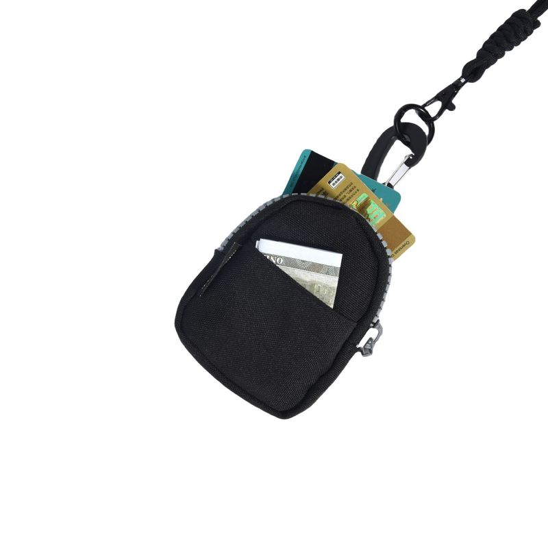 Portamonete minimalista unisex – Portafoglio sottile in tessuto Oxford con chiusura a scatto e cucitura a scatto (nero, mimetico, verde militare, cachi, con/senza cordino)_voghion.com