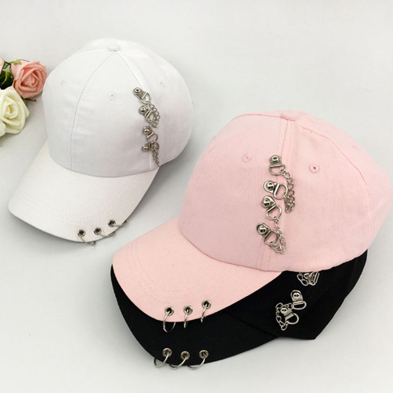 Zhuoxinder Casquette de Baseball Protection Solaire Confortable Réglable Cerceau en Métal Décor Unisexe Chapeau Chapeaux-Noir_voghion.com