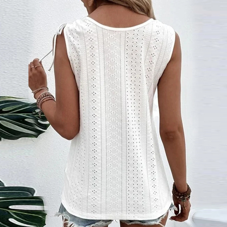 Women's 2023 spring and summer new style women's sexy casual solid color U neck vest _voghion.com