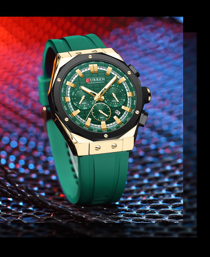 Curren 8464 Unisex Multifunktionsuhr mit großem Zifferblatt und Kalender, wasserdicht, sportliches Design, Quarzwerk, Mineralglas_voghion.com