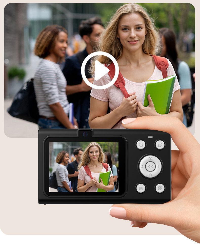 New High-Definition CCD Digital For Students, 16x Zoom, Selfie Capable, Transfers To Phone, Beauty Camera_voghion.com
