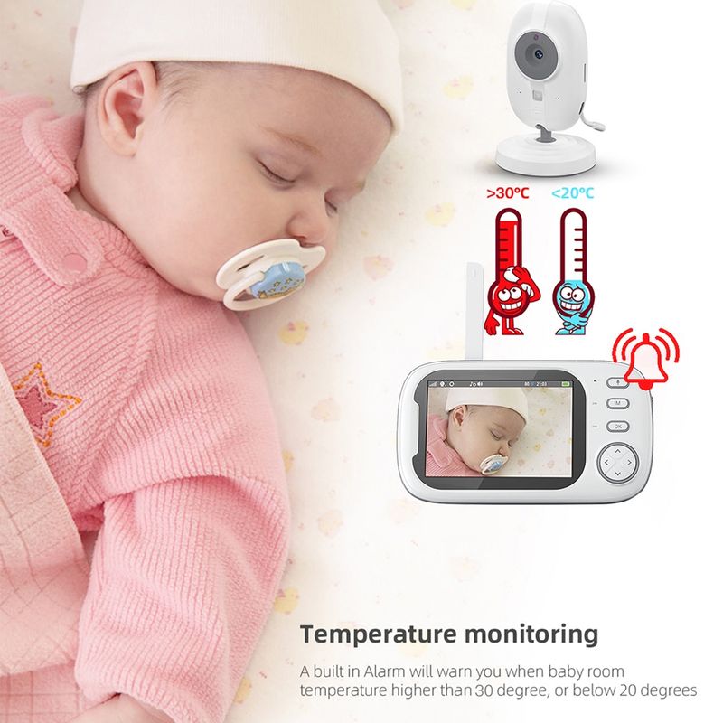 ABM600 3,5 inch draadloze video-nachtzicht babyfoon beveiligingscamera (EU-stekker)_voghion.com