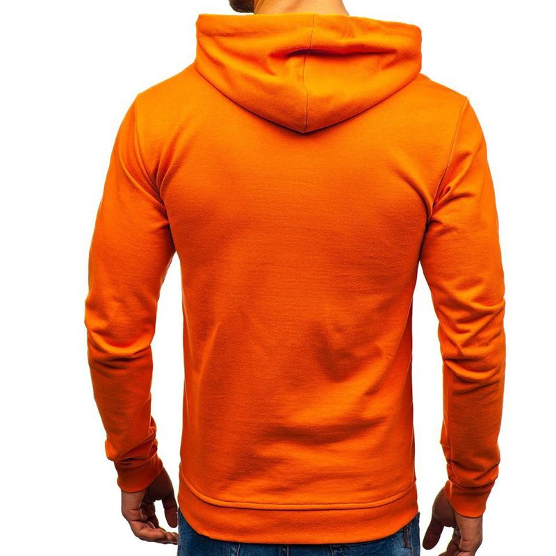 Lockerer Herrenpullover Einfarbiger Kapuzenpullover für Jugendliche_voghion.com