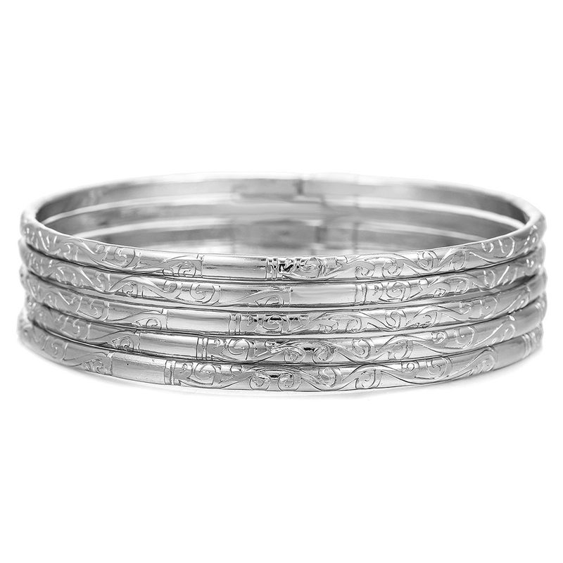 Conjunto de pulseiras de metal boêmio empilháveis, retrô, exagerado, mix and match, pulseira de coração vazado, joia_voghion.com