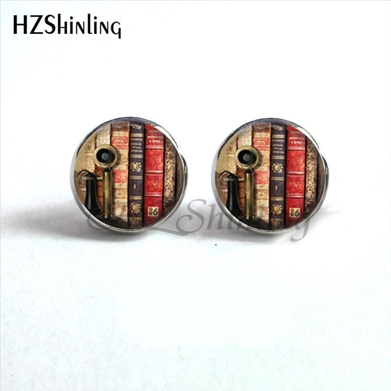 Women's Earrings, Made Of Glass With Pendant, Retro, Book Form, Jewelry, HZ4, NES-0020_voghion.com