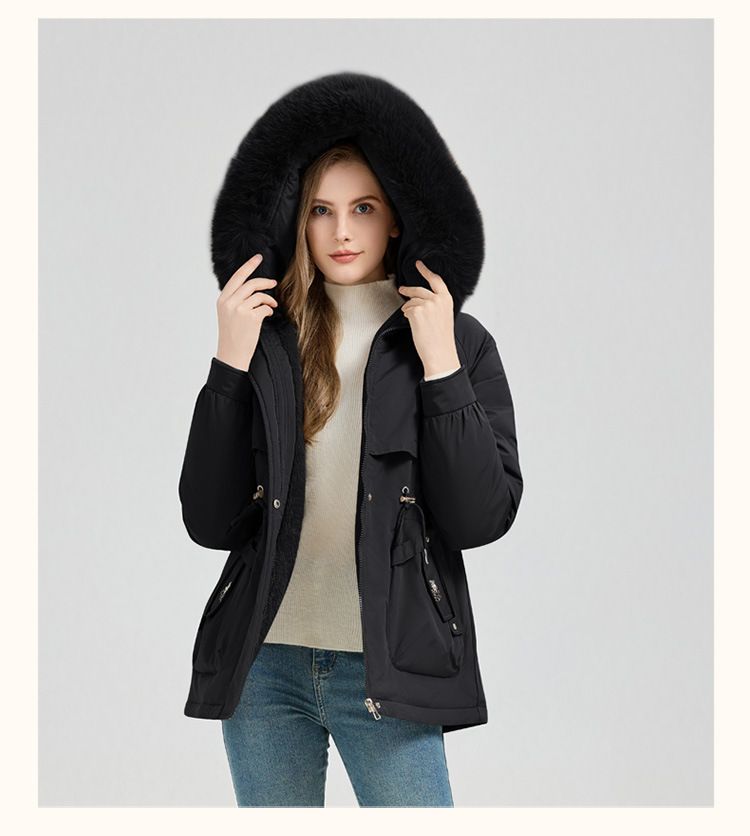 „Übergroßer gesteppter Parka mit abnehmbarem Kunstpelzbesatz – straßentauglicher Kokonmantel (Khaki/Creme/Mokka/Schwarz/Oliv, M-XXXL_voghion.com