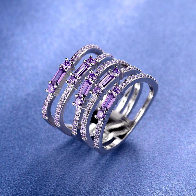 Damenschmuck, einzigartiges geometrisches stapelbares Zirkonring-Set, hypoallergen und anlaufgeschützt, verblasst nicht, kleine Chargen gewickelter Zirkonringe_voghion.com