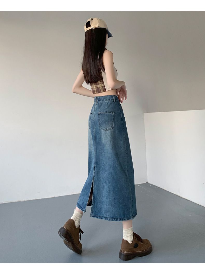 Gonna da cowboy, nicchia femminile, metà corpo a forma di pera, che copre la carne, mostra magrezza, design di media lunghezza a trapezio, alta_voghion.com