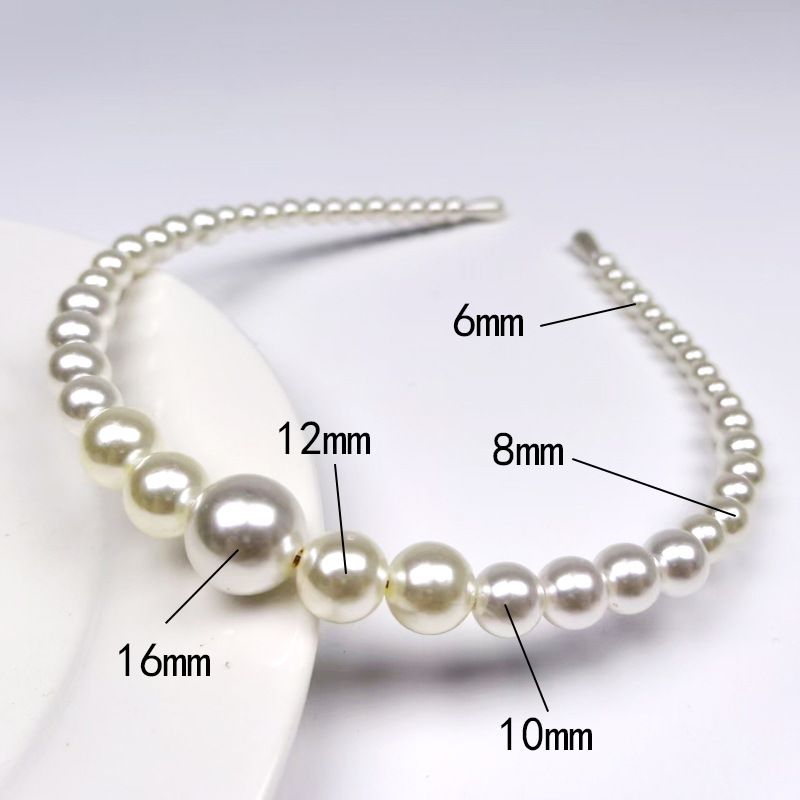 Neues schlichtes Perlenstirnband, handgefertigter Perlenhaarreif in verschiedenen Größen, vielseitiges, süßes Temperament, Internet-Promi-Haar-Accessoire für Frauen_voghion.com