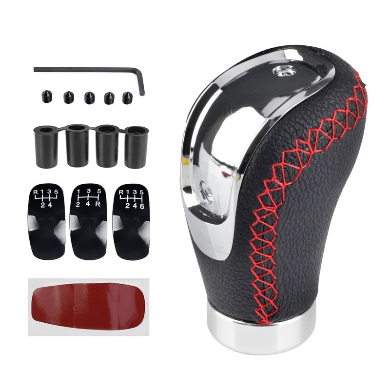 M8 M10 M11 M12 Universal 5/6 Speed Leather Gearshift Replacement Manual Car Stick Gear Shift Knob_voghion.com