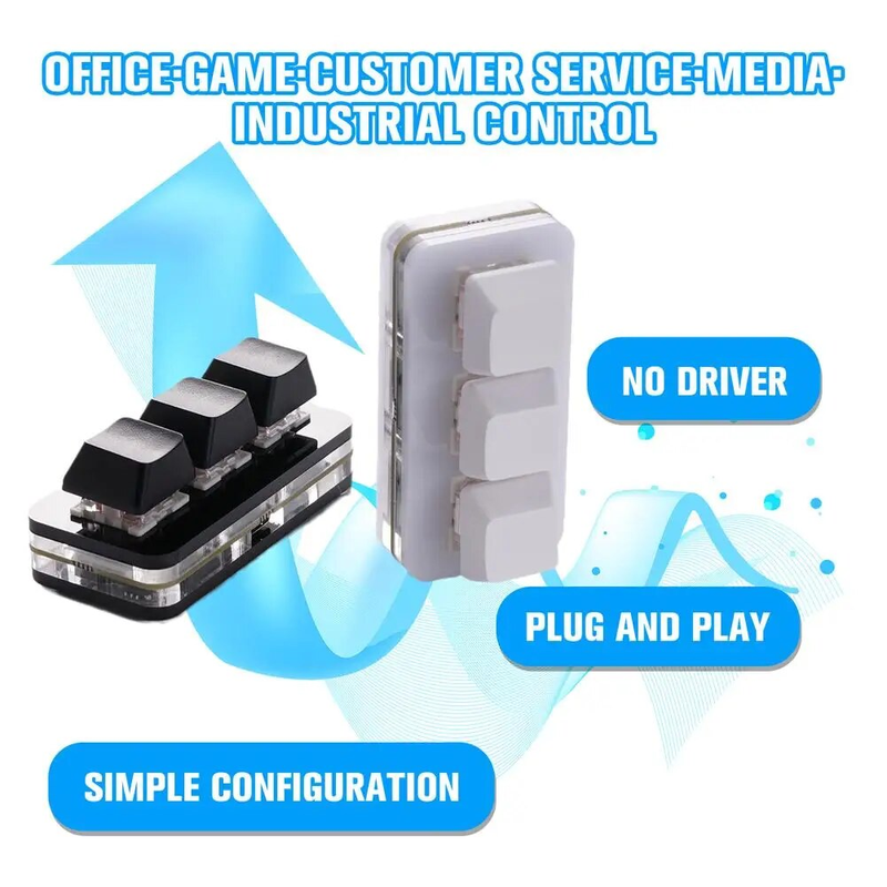 Aangepaste Mini USB 3 sleutels programmeren ro Kopiëren Plakken Knippen Keypa HID Driver Gratis ondersteuning Re Switch Mechanisch_voghion.com