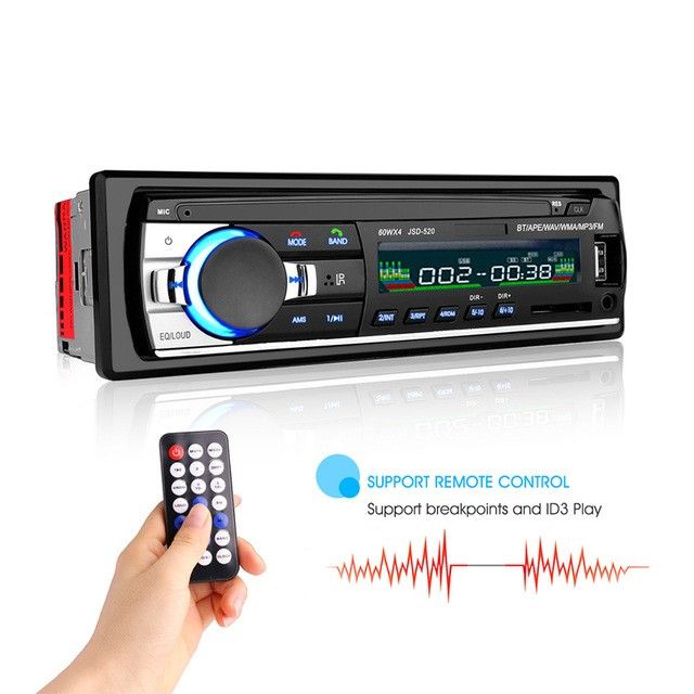 Autostereot, äänentoisto, autoradio, MP3-radio, jossa AUX-IN, SD, USB, DC 12V, USB, MP3, MMC, WMA, FLAC, Bluetooth_voghion.com