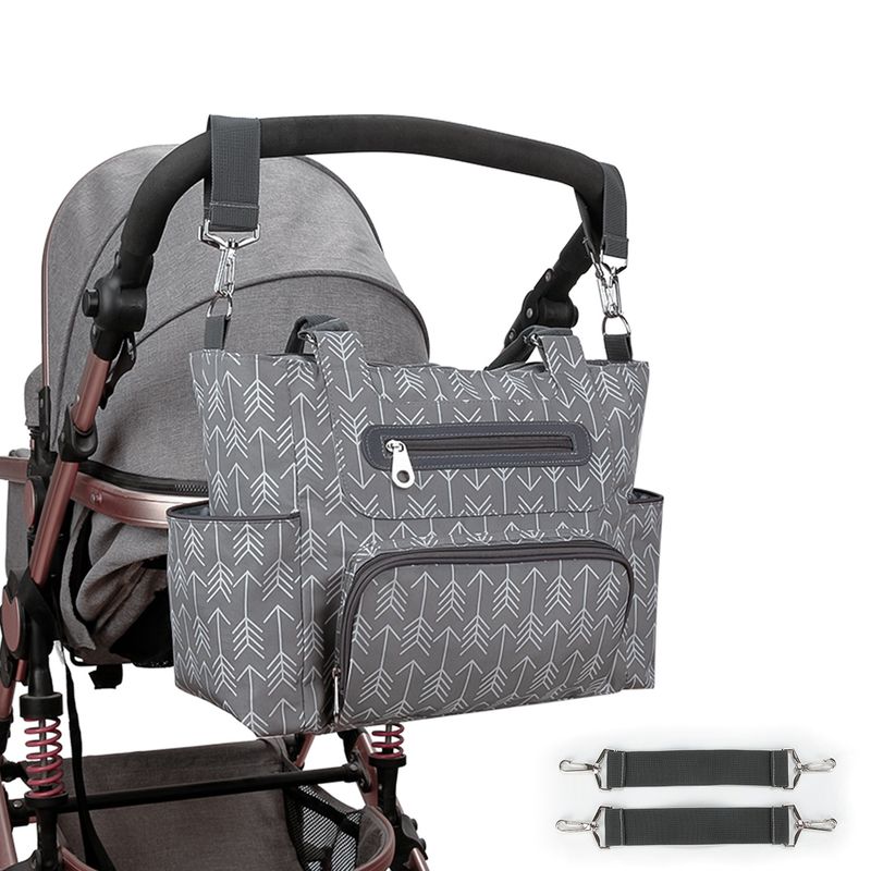 Aboutbaby Large Capacity 7-Piece Diaper Bag Set Multi-Functional Shoulder Tote With Spacious Compartments Stylish & Durable Polyester Travel Daily Use_voghion.com