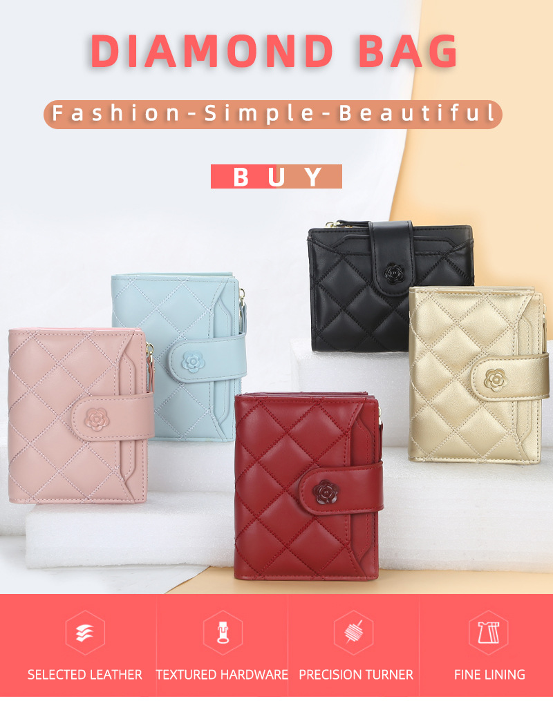 BAELLERRY Damen-Kurzgeldbörse mit mehreren Kartenfächern, Reißverschluss, Münzgeldbörse, vertikaler Führerschein, Schnalle, Kartenhalter_voghion.com