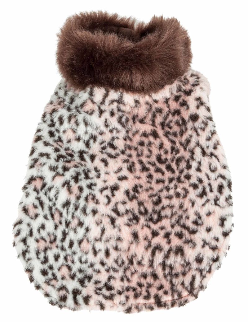 Pet Life Luxe 'Furracious' Cheetah Patterned Mink Dog Coat Jacket_voghion.com