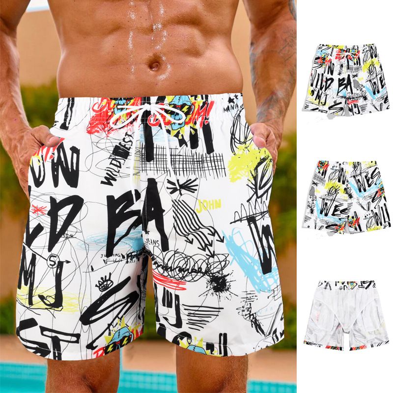Herren Strandshorts Lockere und schnelltrocknende gefütterte Badehose Herren Freizeitshorts für heiße Quellen_voghion.com