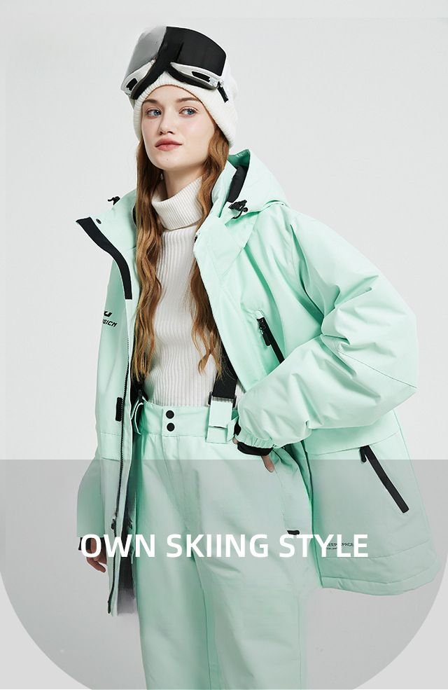 23 Korean Style Suit Set Unisex Windproof Waterproof Warm Couple Jacket Snowboard Ski Pants_voghion.com