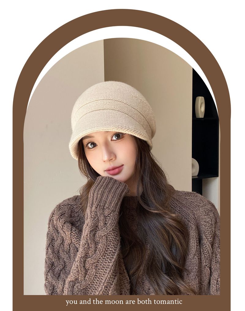 Cappelli da donna, autunno e inverno, lavorati a maglia, moda, caldi paraorecchie, cappello in pile, larghi, per esterni, con ampia circonferenza della testa, cappello di lana per donna_voghion.com