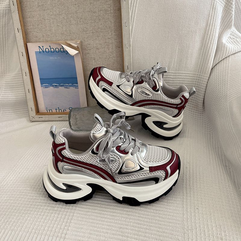 Spring And Autumn Women's Of Thick-soled Dad Shoes, Small Increase 2025 New Explosive Models European Street Casual Shoes_voghion.com