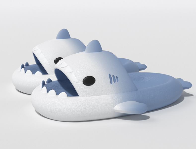Sandales de requin dégradées transfrontalières pour hommes et femmes, pantoufles de maison EVA avec sensation de merde, semelle épaisse pour Couple, vêtements d'extérieur pour femmes_voghion.com