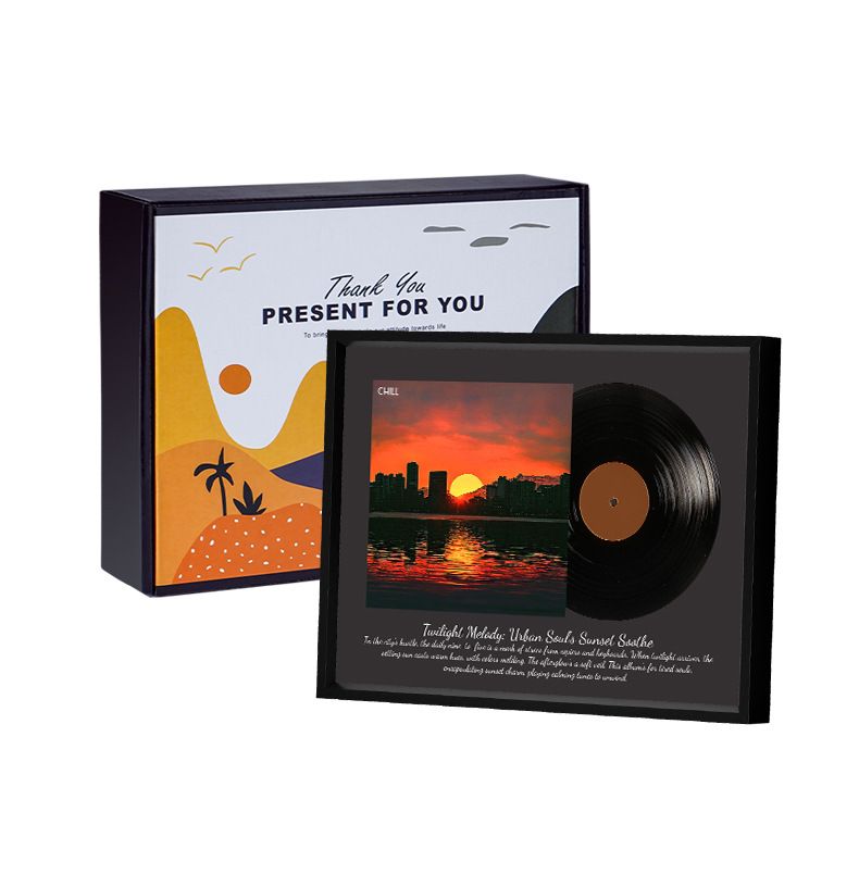 Internet Celebrity Bluetooth Vinyl Record Nostalgic Sunset Atmosphere Outdoor Desktop Creative Mini Speaker_voghion.com