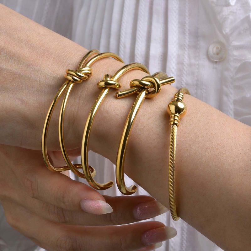 Dammeschmuck Edelstahl Open Knoted Bracelets Moud Bracelets Cross-Grenz Schmuck Stil Einfache Schmuck_voghion.com