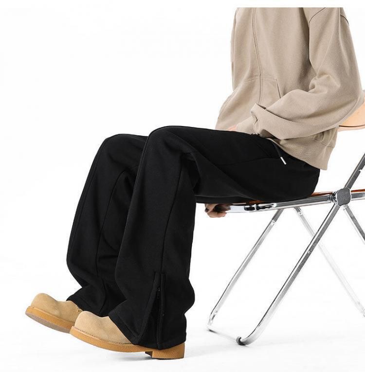 Erkek Ağır Kesim Bölünmüş Paçalı Jogger Pantolon - Fermuar Detaylı Amerikan Cleanfit Tarzı Eşofman Altı (3 Renk, M-XXL)_voghion.com