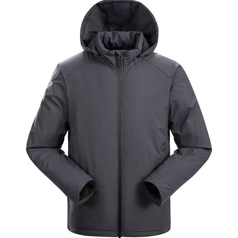 Giacca da trekking con cappuccio, unisex, antivento, calda e traspirante, in cotone, per esterni, con stampa_voghion.com