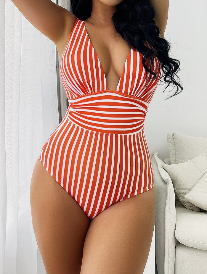 Vêtements pour femmes Maillot de bain une pièce Maillot de bain sexy à rayures Bikini_voghion.com