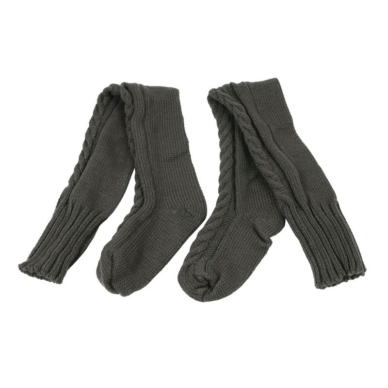 Unisex Overknee-Socken aus Flor, dicke Woll-Bodensocken für Damen, Fußwärmer, gestrickt, lange Overknee-Socken_voghion.com