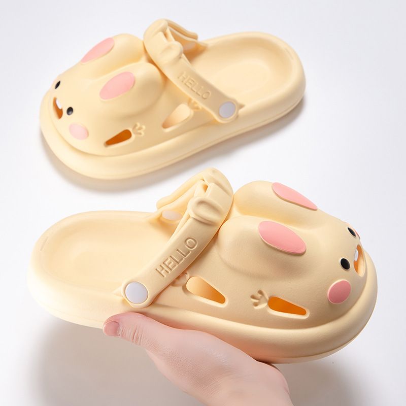 Cartoon Kaninchen Damen Loch Kinder süße Füße Stepping dicke Sohle Outdoor tragen Strand Eltern Kind Garten Schuhe_voghion.com