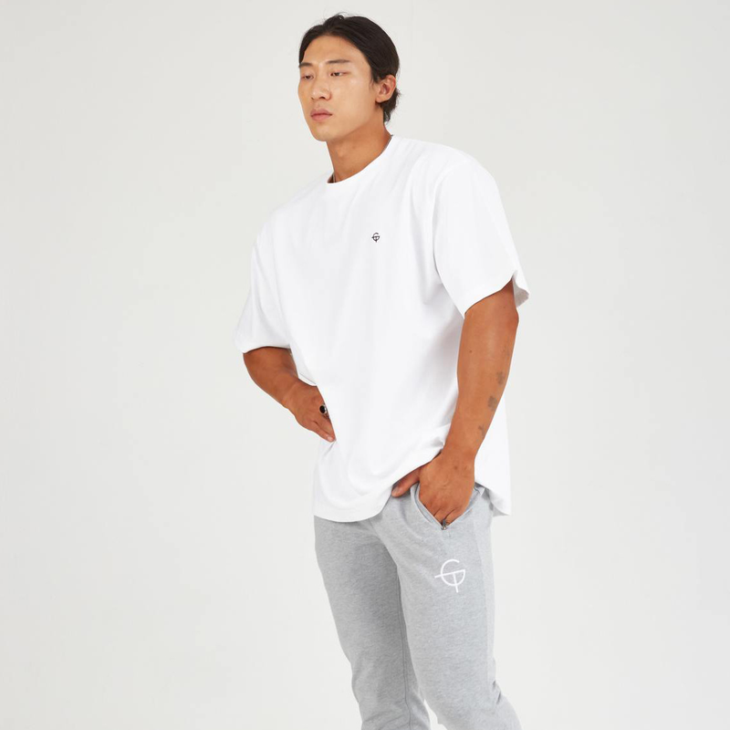 Muscle Spring/Summer New Men's Sports Running Fitness Training Cotton Loose Elastic Oversize Short Sleeve T-shirt_voghion.com