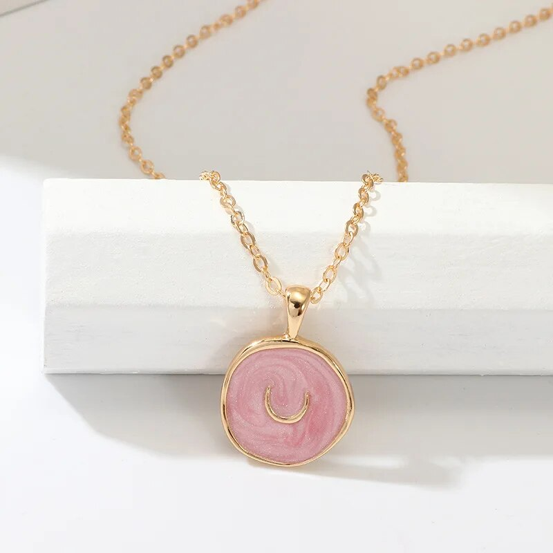 Collane con ciondolo a forma di fulmine con sterna e lune colorate per donne e ragazze, in smalto, alla moda, per feste e gioielli quotidiani, collana con catena alla moda_voghion.com