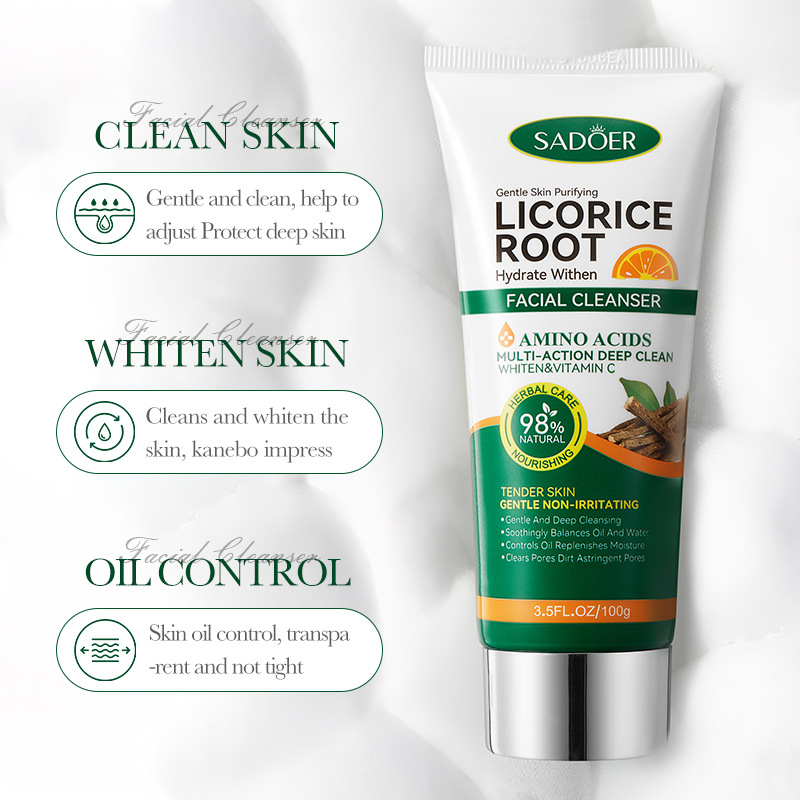 SADOER Glycyrrhiza Aminosäure Feuchtigkeitsspendendes, aufhellendes Gesichtsreinigungsmittel_voghion.com